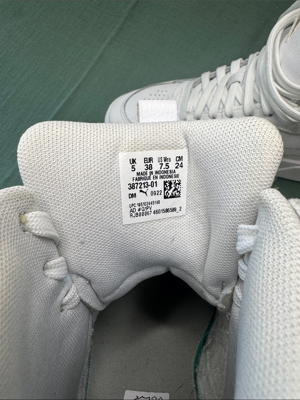 Puma White High-Top Platform Sneakers with Gold Accent - Picture 11 of 11